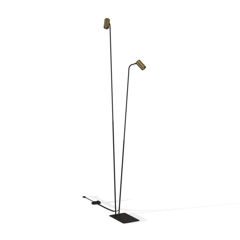 Lampa podłogowa stojąca Nowodvorski Lighting Mono czarno-złota 2 x GU10 x 10W wym: 216 x 69 x 44,5 cm - 1 szt.