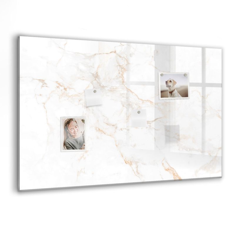 Szklana tablica magnetyczna Wallfluent 90x60 cm Elegancki marmur Czarny marker 1 szt.