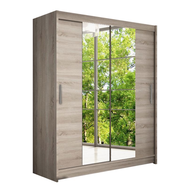 Szafa MIRJAN 24 z drzwiami przesuwnymi Presto II trufel/lustro 1 szt.