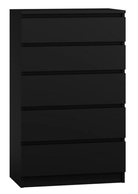 Komoda Topeshop Malwa M5 Czerń 5 Szuflad Szafka 40x70x109,5 cm 1 szt.