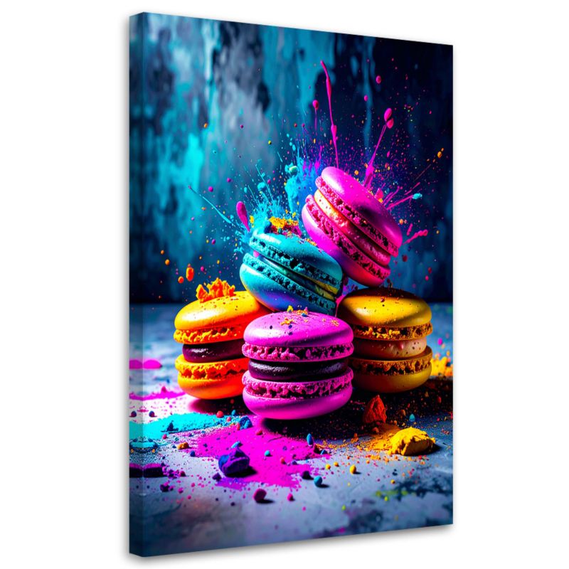 Obraz nowoczesny do kuchni jadalni Feeby Kolorowe Makaroniki 70x100cm 1szt