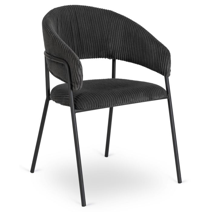 Krzesło Mebel Elite TINKA Tapicerowane Czarne Sztruksowe Nowoczesne Loft 1 szt