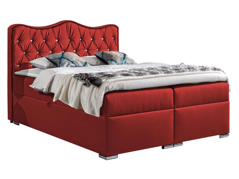 Łóżko kontynentalne MIRJAN 24 Sultan 160x200 ekoskóra karmazynowa 1 szt.