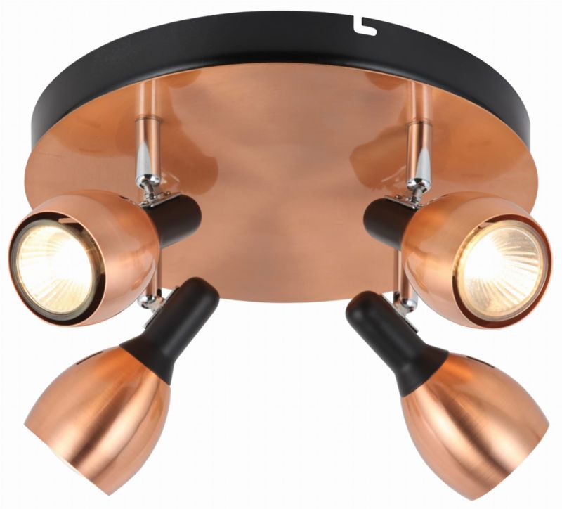 Lampa sufitowa Candellux Cross miedziano-czarna 4 x GU10 x 50W wym: 35 x 35 cm - 1 szt.