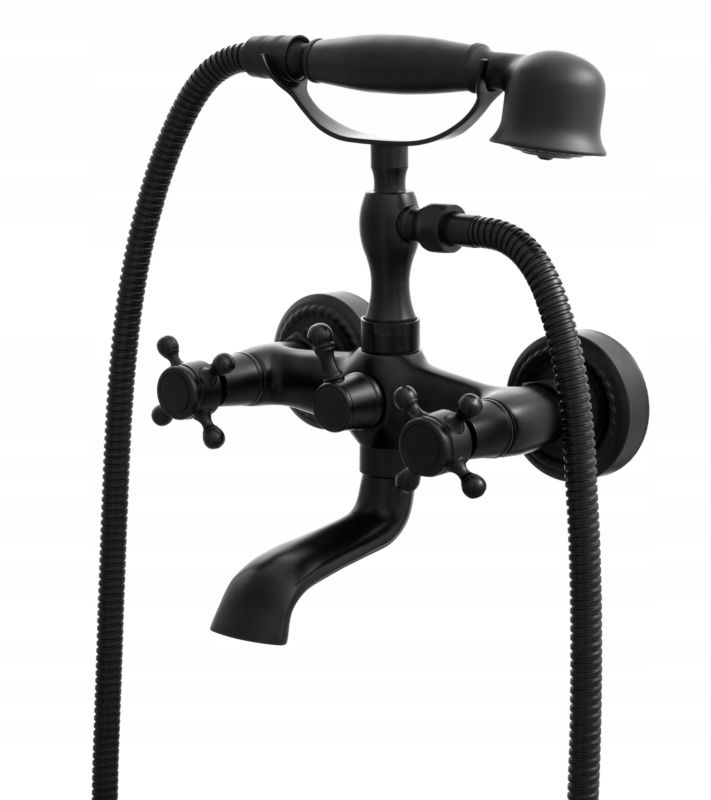 Bateria Wannowa Granitan Retro Czarna Zestaw Natryskowy 1szt.