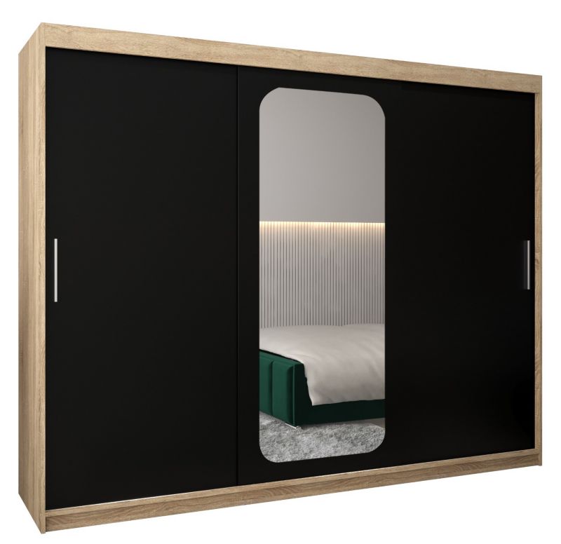 Szafa przesuwna Garderoba Abiks PROMO T2 250 sonoma/czarny 1 szt.