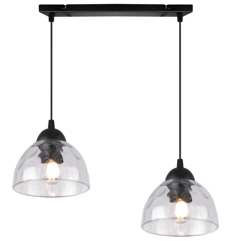 Lampa sufitowa wisząca Light Home LH Venice 2x E27 60W klosz bezbarwny 1szt.