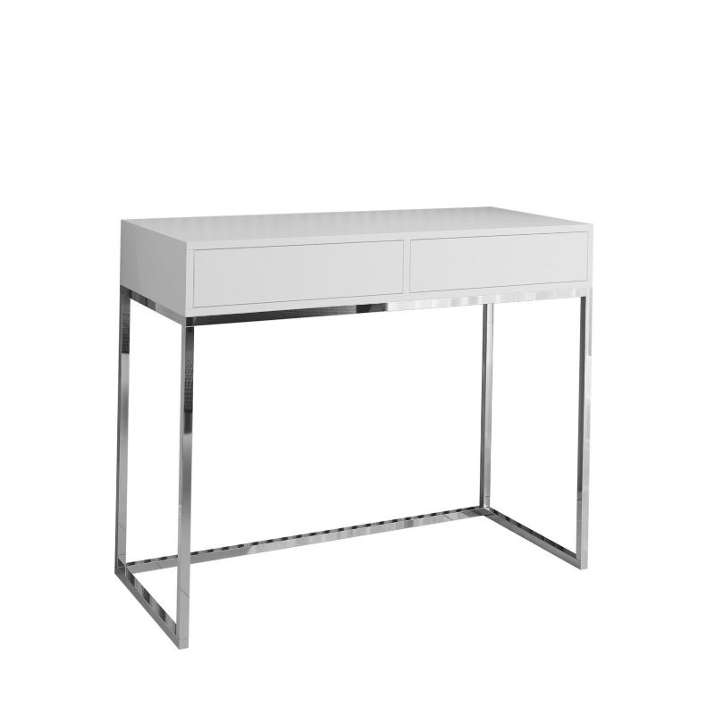 Toaletka z szufladami Bettso Cubic 80 cm w loftowym stylu na chromowanym stelażu biały 1szt.