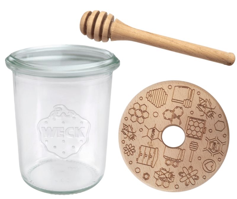 Słoik do miodu MODO24 Weck 160 ml fi 60 mold W4 z nabierakem 1 kpl.