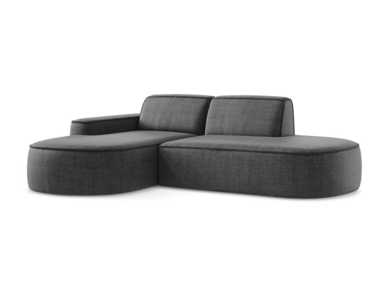 Narożnik lewostronny LaMiaSofa MELISSA z tkaniny strukturalnej 284x166 cm ciemny szary 1 szt.