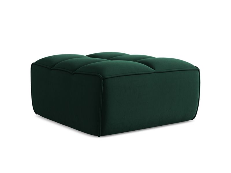 Pufa LaMiaSofa BELLUNO z tkaniny welwetowej 80x93 cm butelkowa zieleń 1 szt.