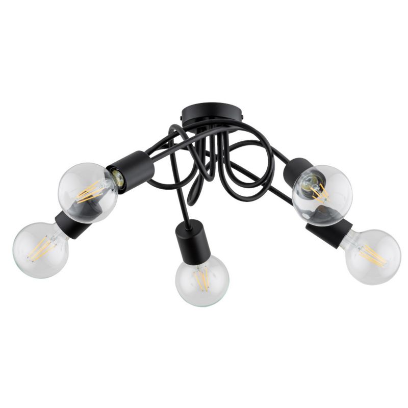 Lampa sufitowa Alfa Inter czarna wym: 20 x 51 x 51 cm 5xE27 x 15W 1 szt.