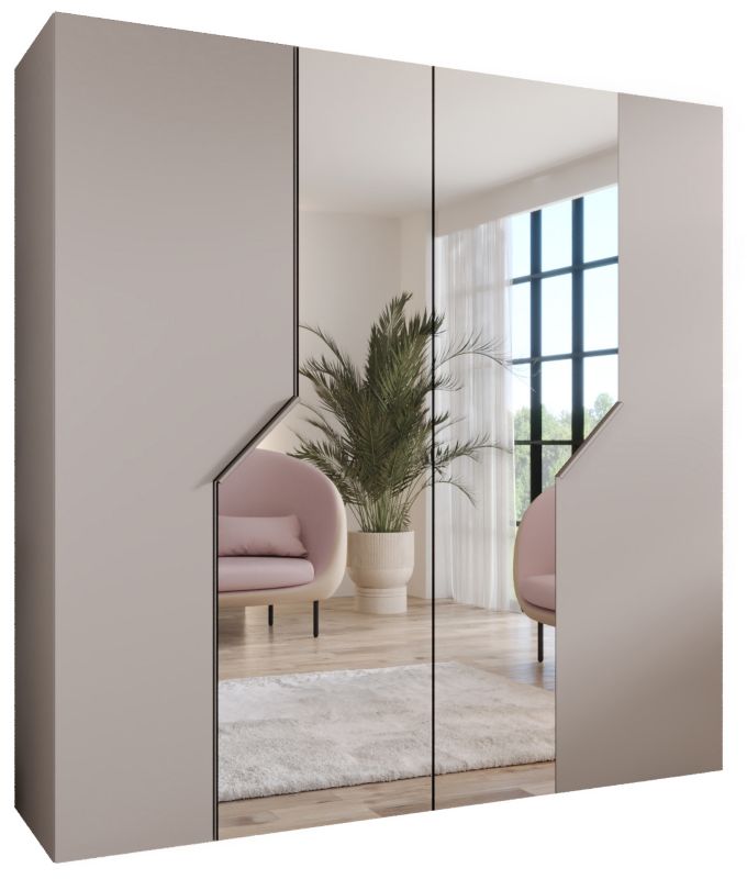 Szafa uchylna z lustrem otwierana Abiks ANDREW 2 200 wys 202 cm Kaszmir + Kaszmir 1 szt