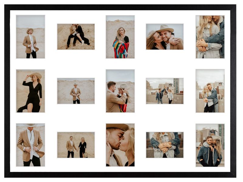 Ramka na 15 zdjęć Hekla 60x80x15 MDF galeria czarny 1szt.