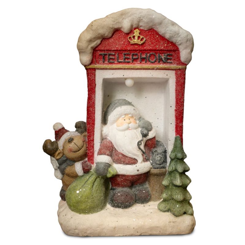 Figurka dekoracyjna Mikołaj, renifer i budka telefoniczna, Solis Decor by Aleksandra Sobota, 45,5 cm, 1 szt.