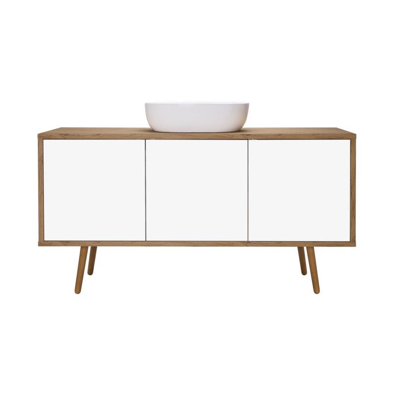 Szafka podumywalkowa wisząca Oltens Hedvig biała-dąb, 140x45x49,7 cm, 1 szt.