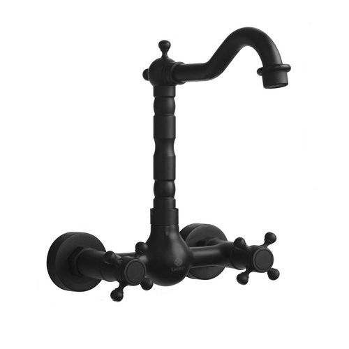 Bateria umywalkowa Lauferi EUPHENIA mosiężna ścienna czarna retro 1 szt.