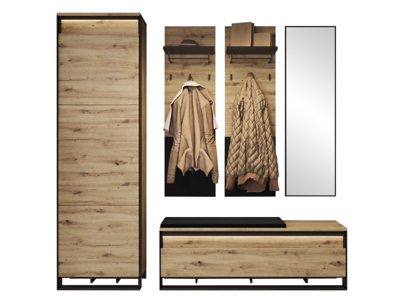 Garderoba MIRJAN 24 Quant VIII dąb artisan/czarny 1 szt.