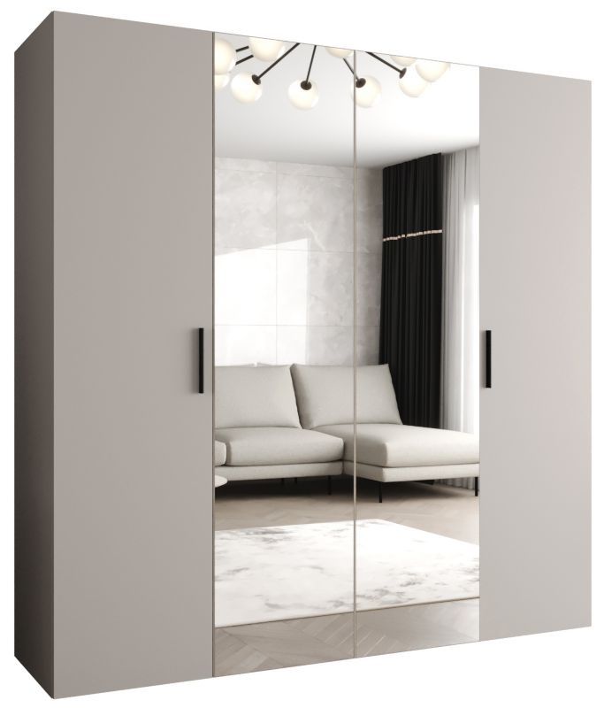 Szafa uchylna Abiks BARI 2 200 wys. 202 cm Kaszmir + u. Czarny 1 szt