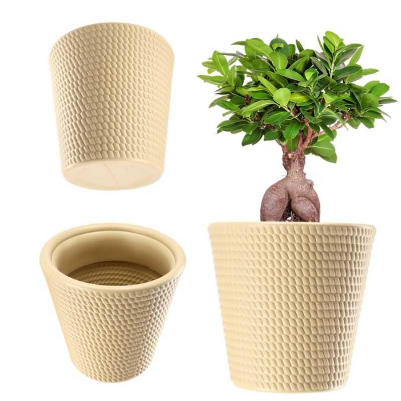 Donica KADAX Doniczka Osłonka Na Kwiaty Beżowa 35 cm 1 szt.