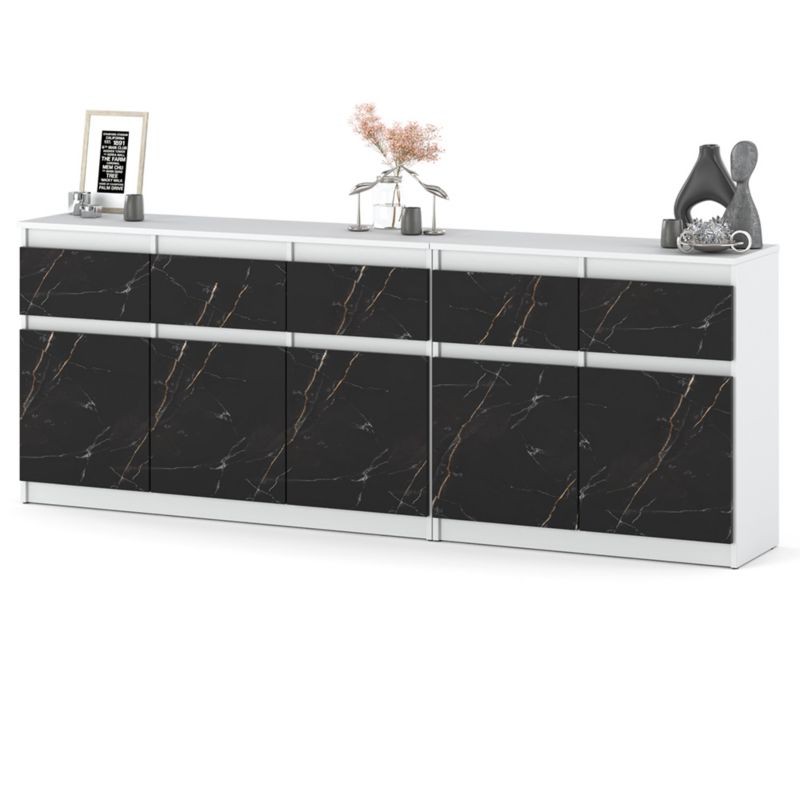 Komoda Hurtownia-Mebli Szuflady 5 Best Oleksa 200cm Biały Mat San Sebastian 200x35x75 cm 1szt.