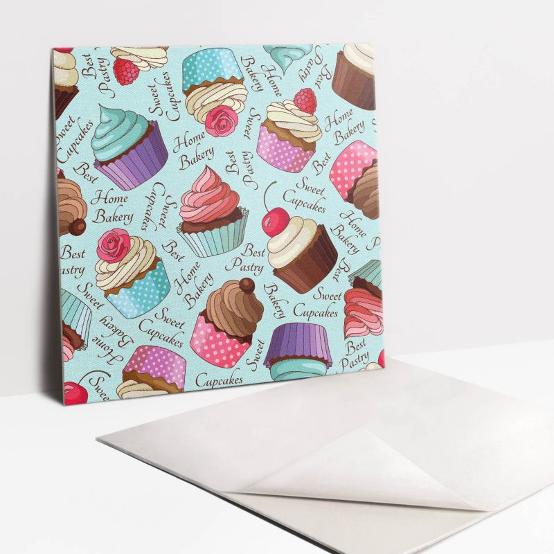 Kafelki samoprzylepne Tulup 30x30 cm Kolorowe babeczki 9 szt.