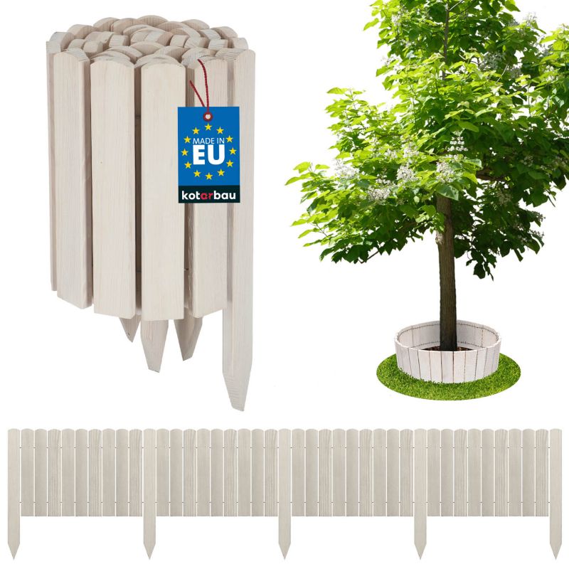 Płotek ogrodowy KOTARBAU drewniany wbijany biały 200x20 cm 1 szt.