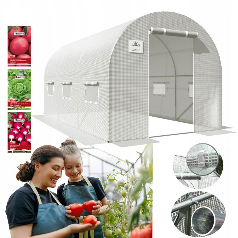 Tunel Foliowy Cultivo Ogrodowy Szklarnia 2x3,5x2 7m2 Biały Na Warzywa 1 szt