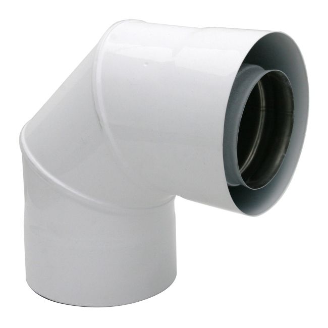 Kolano 2-ścienne Spiroflex białe 90 stopni