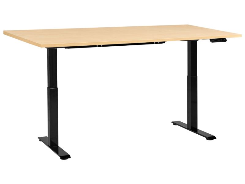 Biurko regulowane elektrycznie Destines Czarny/ jasny brąz 160 cm 72 cm 1 szt.
