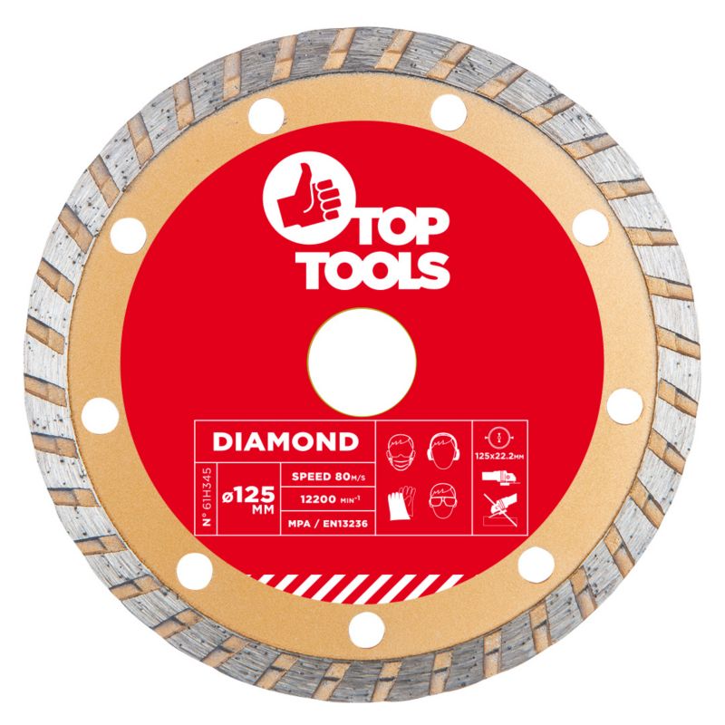 Tarcza diamentowa Top Tools 125 x 22.2 mm, turbo 1 szt