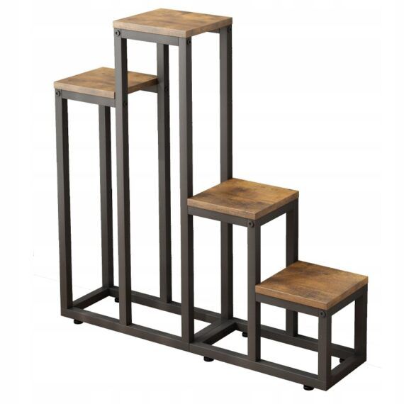 Kwietnik Rebiko stojak rośliny kwiaty doniczki rustykalny regał 4 poziomowy 1 szt.