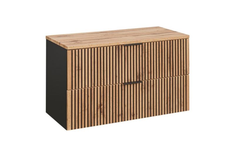 Szafka Comad pod umywalkę nablatową XILO BLACK WOTAN 82 100cm czarna/dąb 1 szt