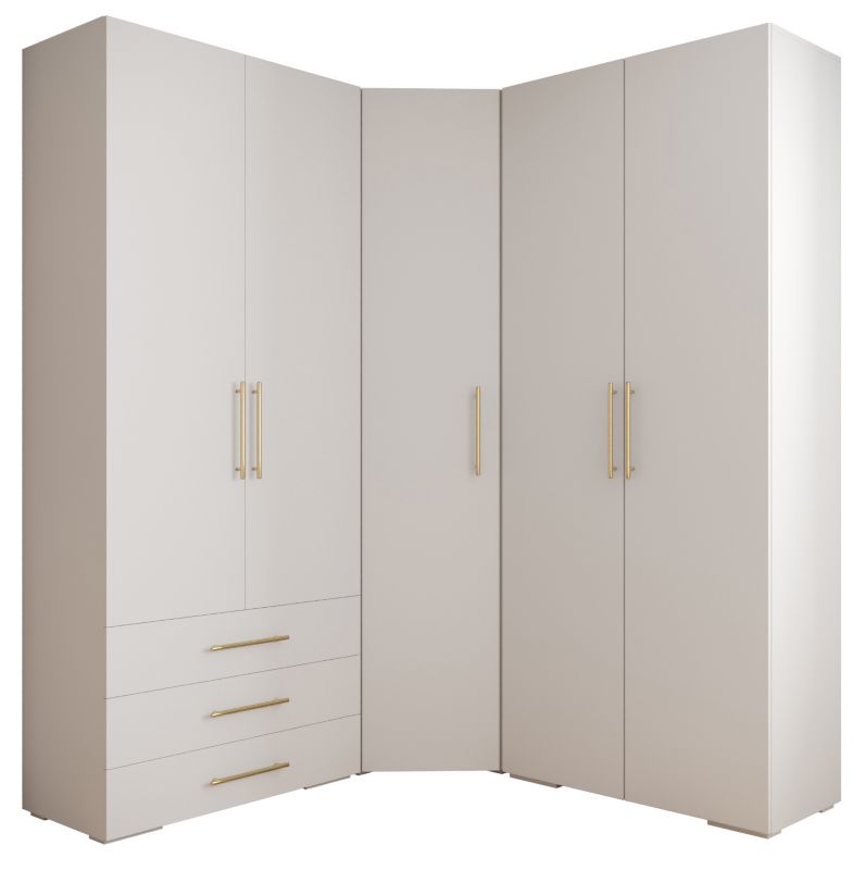 Garderoba wysoka do przedpokoju Abiks INOVA 3 Z1 biały+złoty 1 szt.