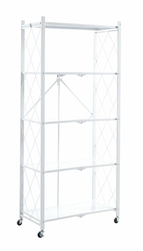 Regał metalowy Kingsley INTESI biały loftowy na kółkach do garderoby sypialni przedpokoju 158 cm 1 szt.