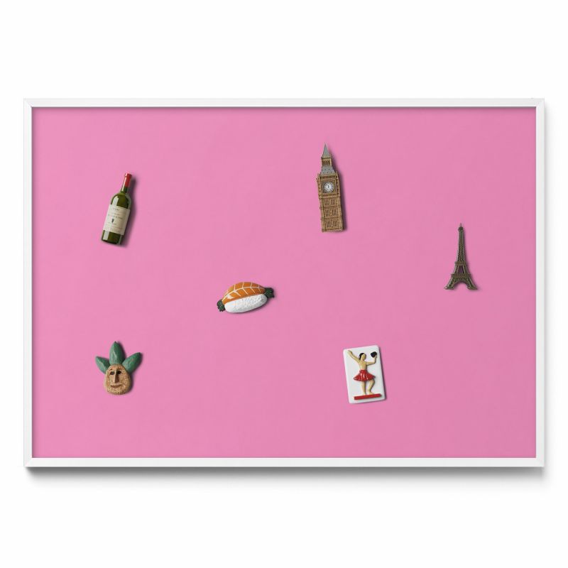 Tablica na notatki Tulup 100x70 cm Kolor różowy w białej ramie 1 szt.