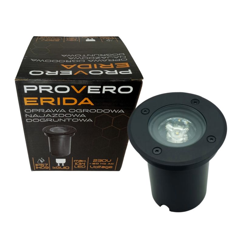 Lampa gruntowa najazdowa IdeaLED Erida czarna 1 x GU10 x 10W IP67 wym: 13 x 11 x 11 cm - 1 szt.