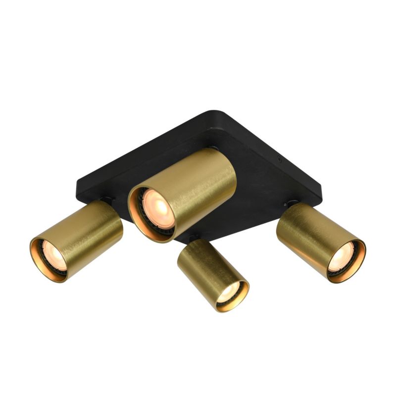 Lampa sufitowa Italux Nesto mosiężno-czarna 4 x GU10 x 10W wym: 13 x 24 x 24 cm - 1 szt.