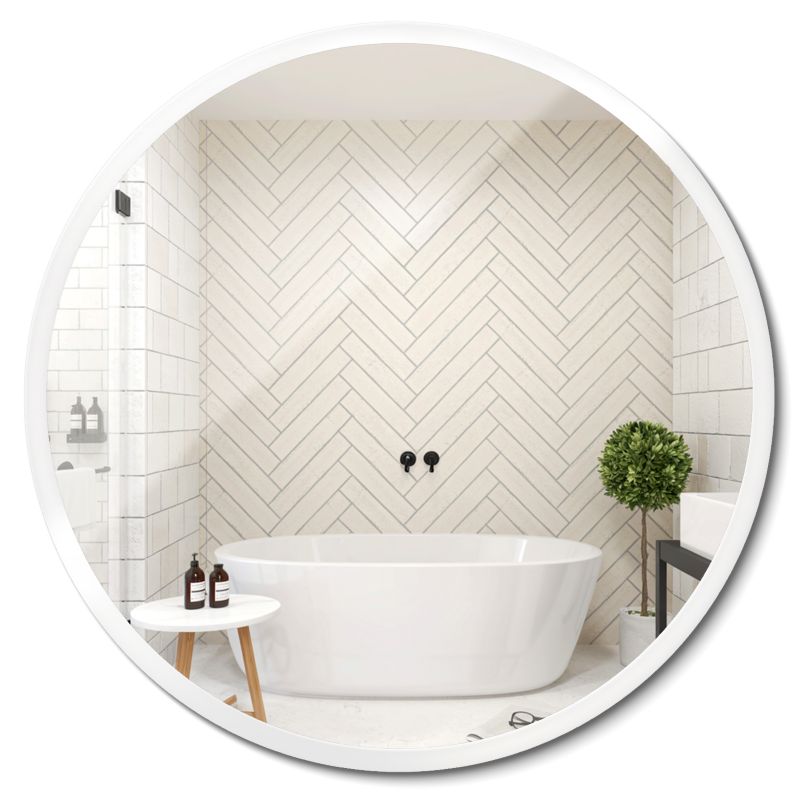 Lustro Okrągłe ArtPrintCave 70 cm Łazienkowe Wiszące W Stylu Loftowym z Efektem Białej Obwódki 1 szt.