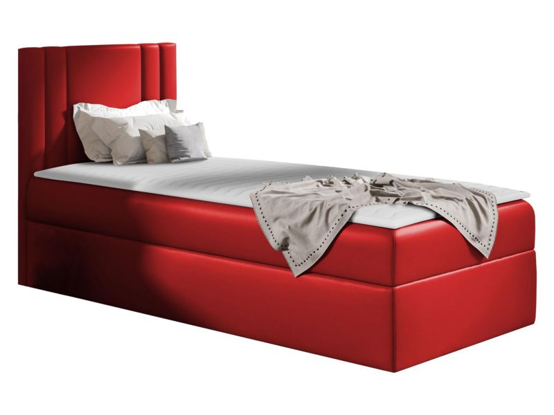 Łóżko kontynentalne MIRJAN 24 Carmen Mini 80x200, Strona: Lewa ekoskóra czerwony 1 szt.