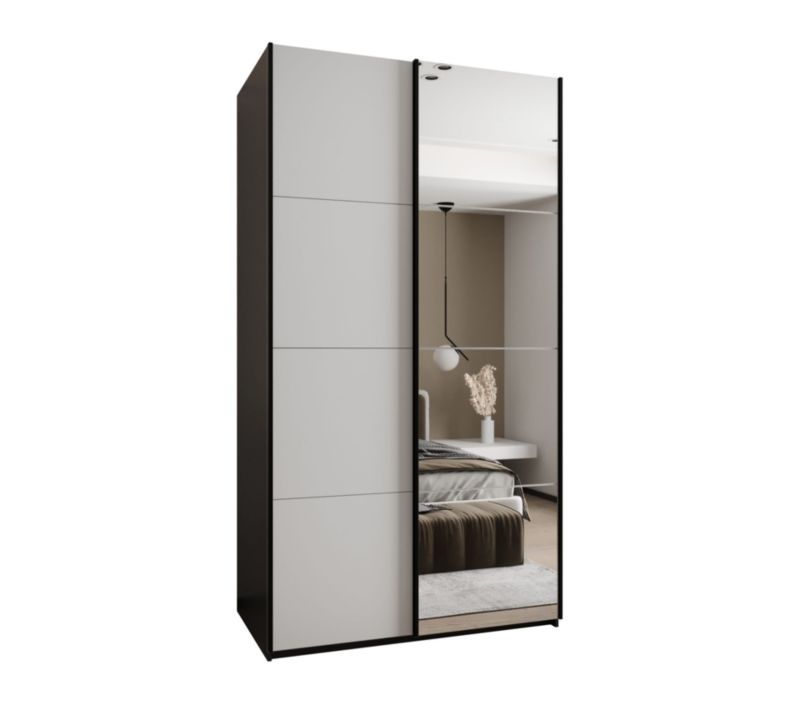 Szafa przesuwna Abiks LUX 3 wysoka szer.130cm czarny/biały/czarny 1szt.