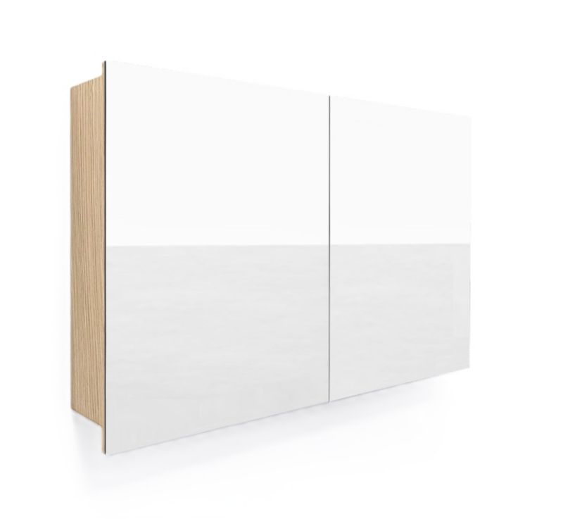 Szafka łazienkowa z lustrem dwudrzwiowa Better Home, 100 x 60 x 14 cm, Dąb sonoma, 1 szt.