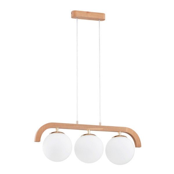 Lampa wisząca Alfa Kryza 0864 jasne drewno-biała 58 cm szerokości 3xE14 x 10W 1 szt.