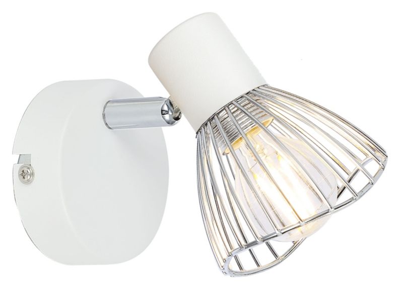 Kinkiet ścienny Candellux Fly biały chromowany 1 x E14 x 40W IP20 wym: 12 x 12 x 8 cm - 1 szt.