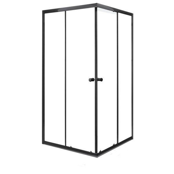 Kabina prysznicowa kwadratowa Kerra Olga SQ BLACK 90 x 90 cm transparentne szkło czarne profile 1 szt.