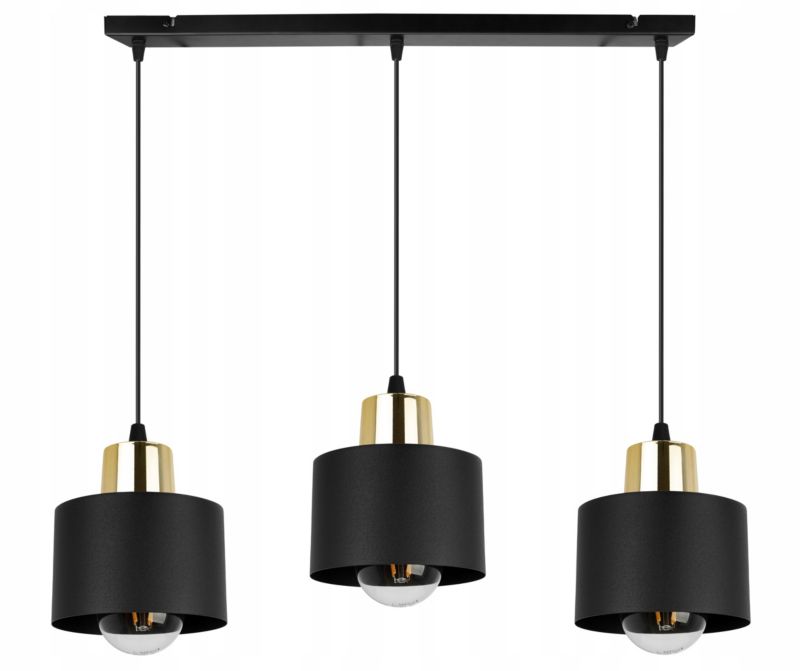 Lampa sufitowa wisząca Light Home LH Panta 3x E27 60W czarny/złoty 1szt.