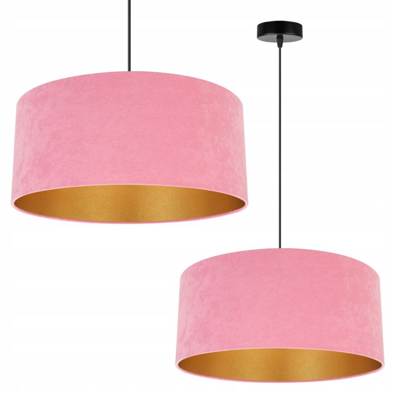 Lampa sufitowa wisząca Light Home LH Mediolan Welur 1x E27 60W różowy/złoty 1szt.