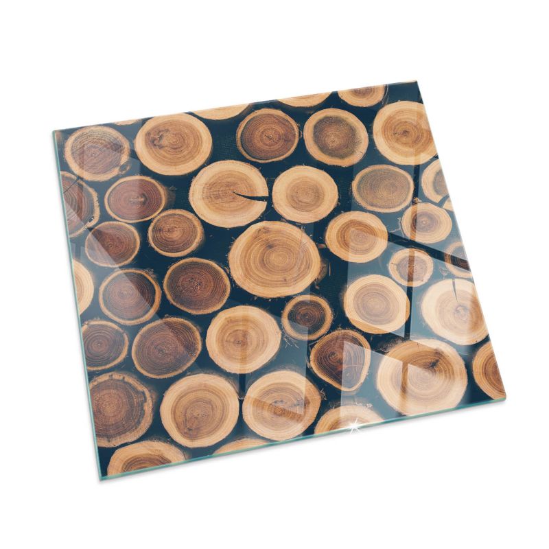 Podkładka szklana Tulup 50x50 cm Skrzynka z drewnem ściętym 1 szt.
