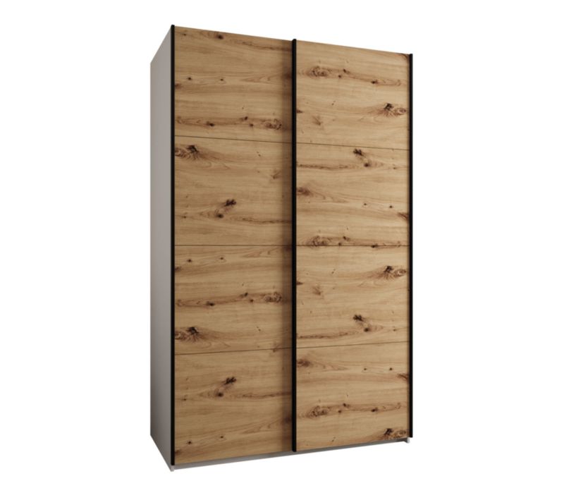 Szafa przesuwna Abiks LUX wysoka szer.150cm biały/artisan/czarny 1szt.