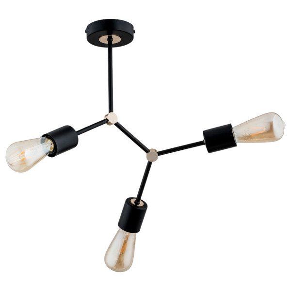 Lampa sufitowa wisząca Alfa Goffer 5531 czarna-stare złoto industrialna 3xE27 x 15W 1 szt.